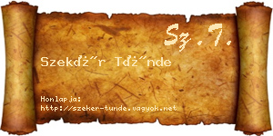 Szekér Tünde névjegykártya